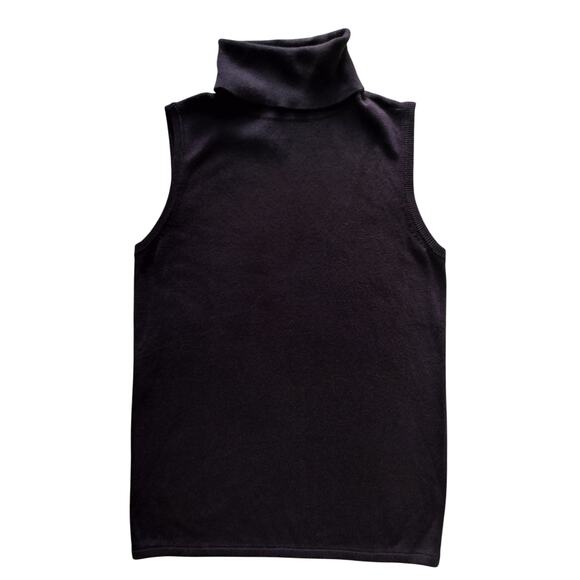 Ann Taylor Women's Dark Purple Sleeveless Turtleneck Sweater Top Size S - Picture 1 of 9